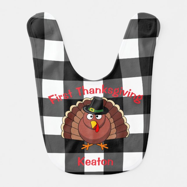 Personalized First Thanksgiving Baby Bib (Front)