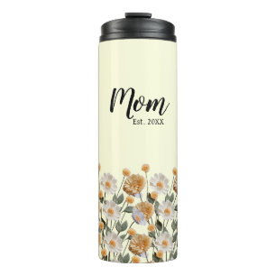 Personalized First Time Mom Gift Floral  Thermal Tumbler