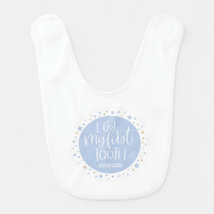 Personalized First Tooth Baby Boy Teething Bib
