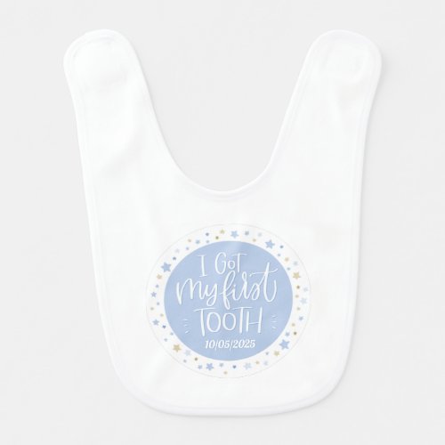 Personalized First Tooth Baby Boy Teething Bib
