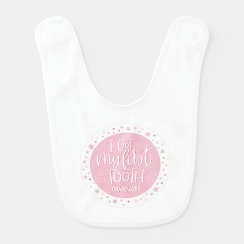 Personalized First Tooth Baby Girl Teething Bib