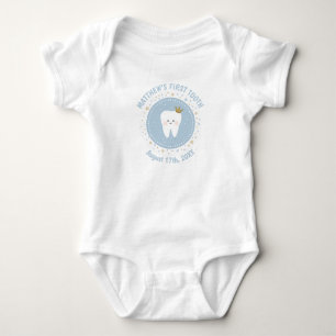 Personalized First Tooth Baby Milestones Outfit. B Bodysuit