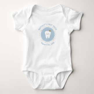 Personalized First Tooth Baby Milestones Outfit. B Bodysuit