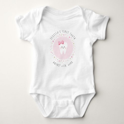 Personalized First Tooth Baby Milestones Outfit Baby Bodysuit