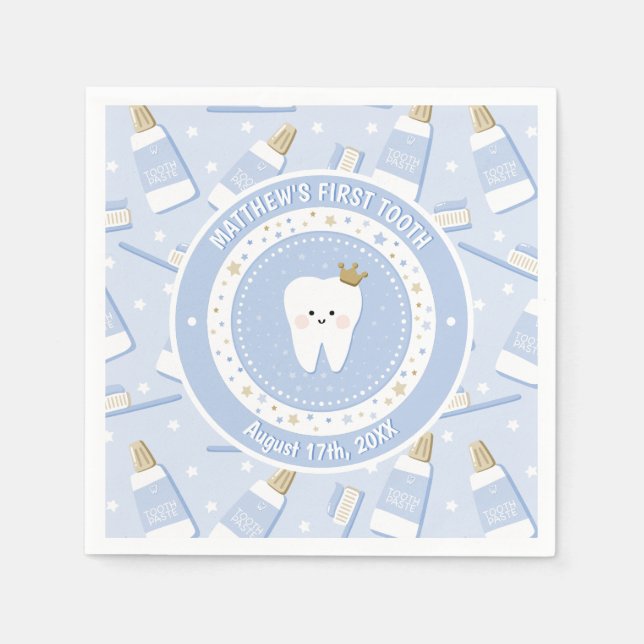 Personalized First Tooth Paper Napkin (Front)