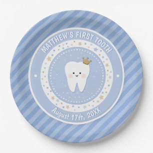 Personalized First Tooth Paper Plates