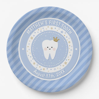 Personalized First Tooth  Paper Plates