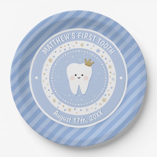 Personalized First Tooth  Paper Plates