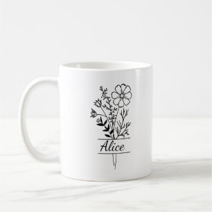 Personalized Firstname and flowers Coffee Mug