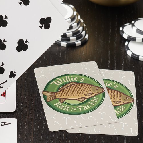 Personalized Fish and Tackle Shop Fishing Angler Playing Cards