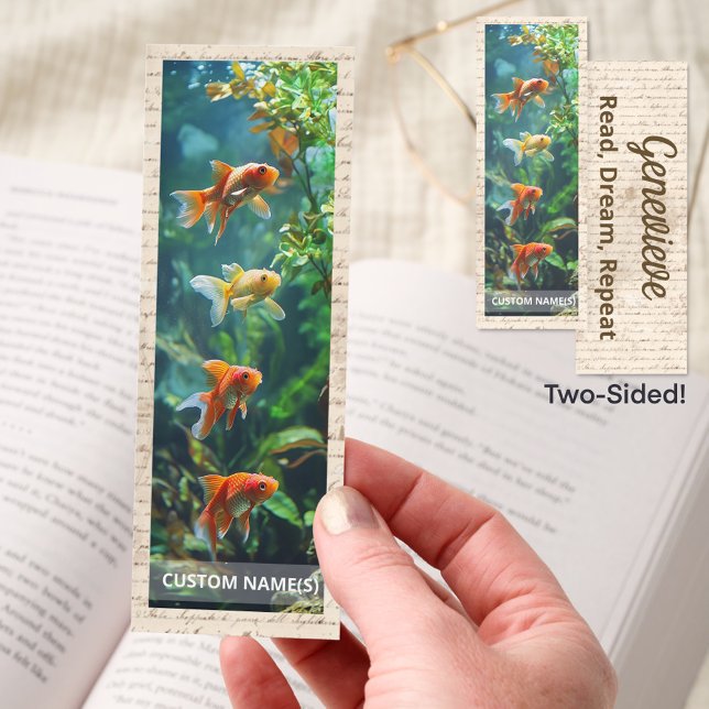 Personalized Fish Lover Photo/Name Vintage Paper Bookmarks (Creator Uploaded)