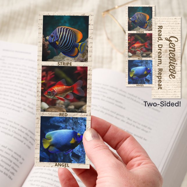 Personalized Fish Photos Vintage Paper Fish Lover Bookmarks (Creator Uploaded)