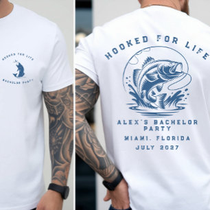 Personalized Fish Themed Fishing Bachelor Party T-Shirt