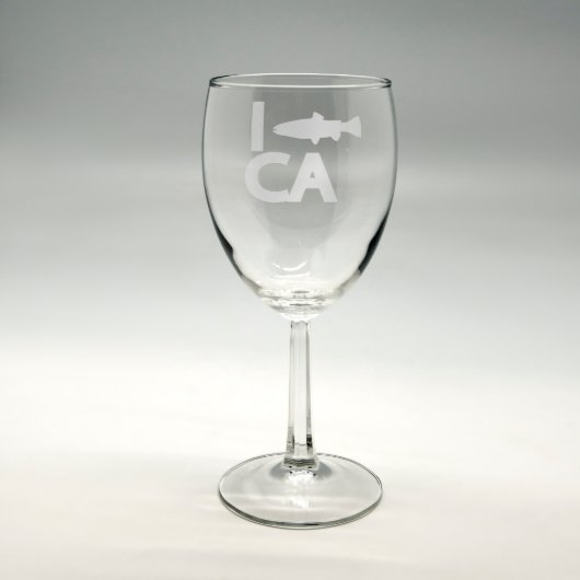 Personalized "Fisherman's" Sand Etched Wine Glass (Front)