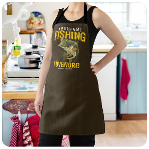 Personalized Fishing Adventures Bass Fish Angler  Apron
