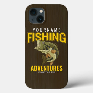 Personalized Fishing Adventures Bass Fish Angler iPhone 13 Case