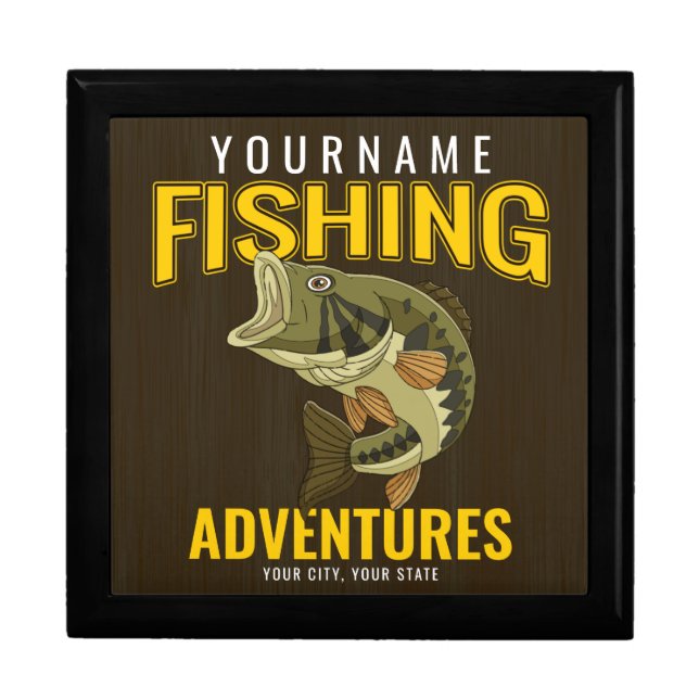 Personalized Fishing Adventures Bass Fish Angler  Gift Box (Front)