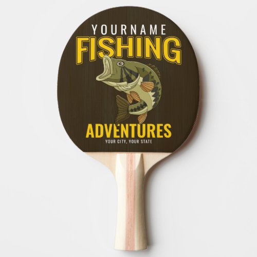 Personalized Fishing Adventures Bass Fish Angler  Ping Pong Paddle