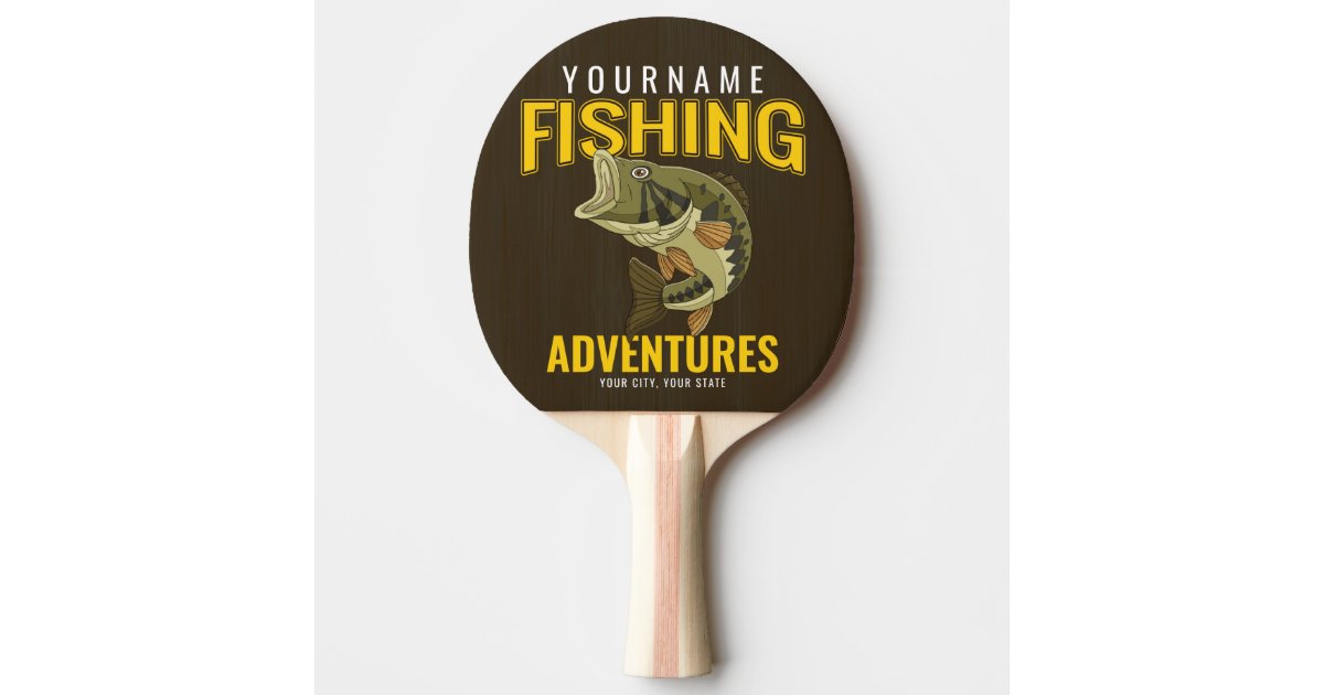 Personalized Fishing Adventures Bass Fish Angler Ping Pong Paddle