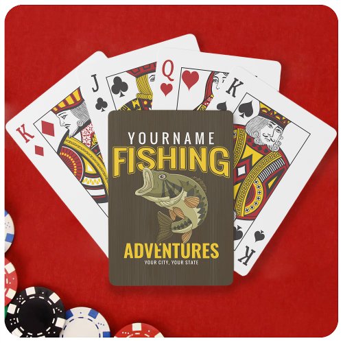 Personalized Fishing Adventures Bass Fish Angler  Playing Cards