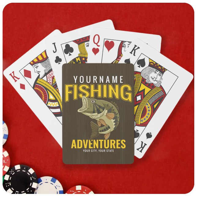 Personalized Fishing Adventures Bass Fish Angler  Poker Cards (Creator Uploaded)