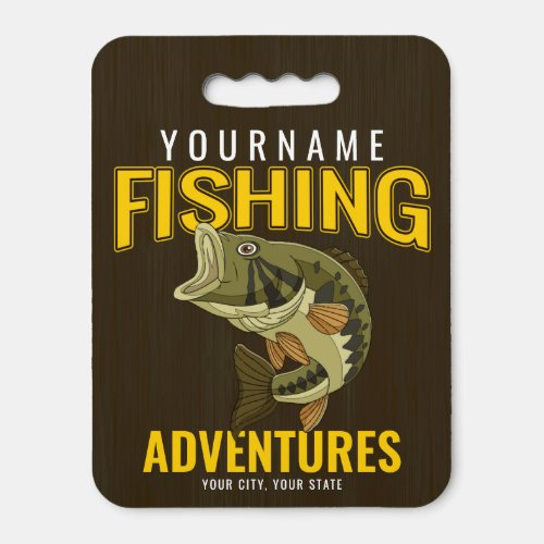 Personalized Fishing Adventures Bass Fish Angler Seat Cushion