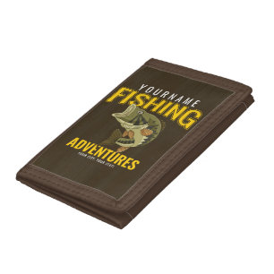 Personalized Fishing Adventures Bass Fish Angler Tri-fold Wallet
