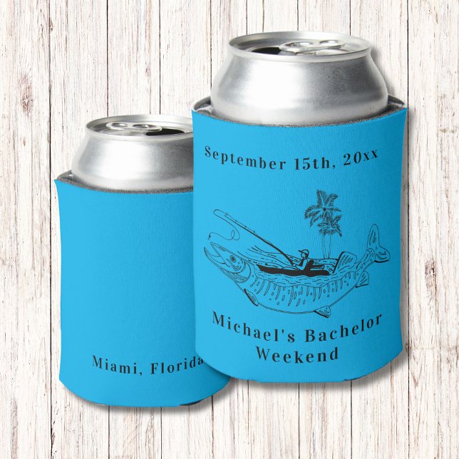 Personalized Fishing Bachelor Weekend Can Cooler (Creator Uploaded)