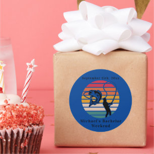 Personalized Fishing Bachelor Weekend  Classic Round Sticker