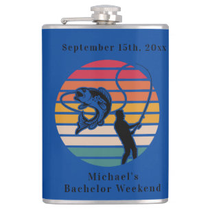 Personalized Fishing Bachelor Weekend Flask