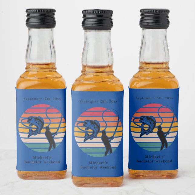Personalized Fishing Bachelor Weekend  Liquor Bottle Label (Bottles)