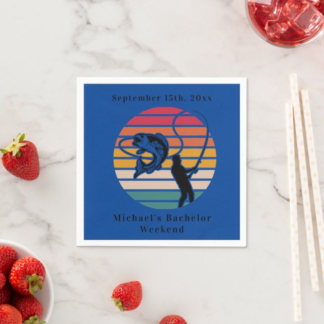 Personalized Fishing Bachelor Weekend Napkins (Insitu)