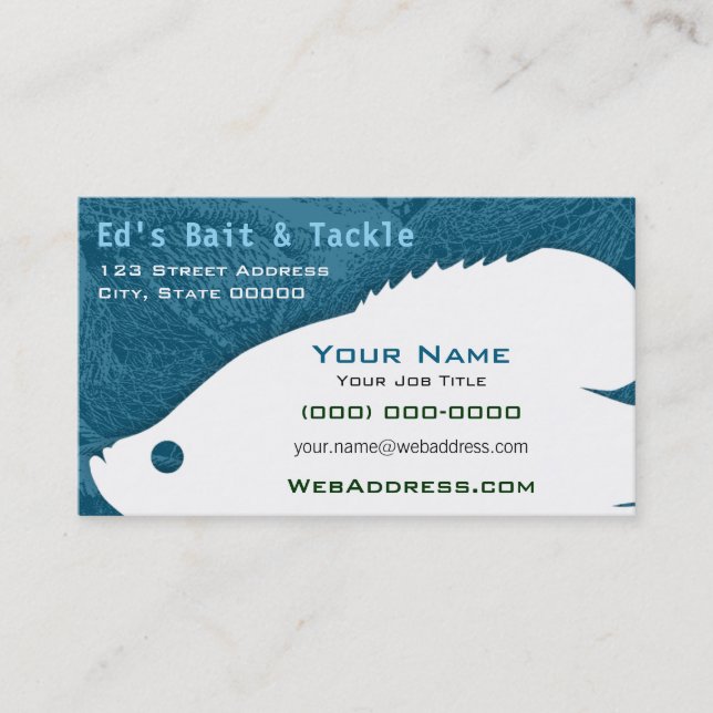 Personalized Fishing | Bait & Tackle Shop Business Card (Front)