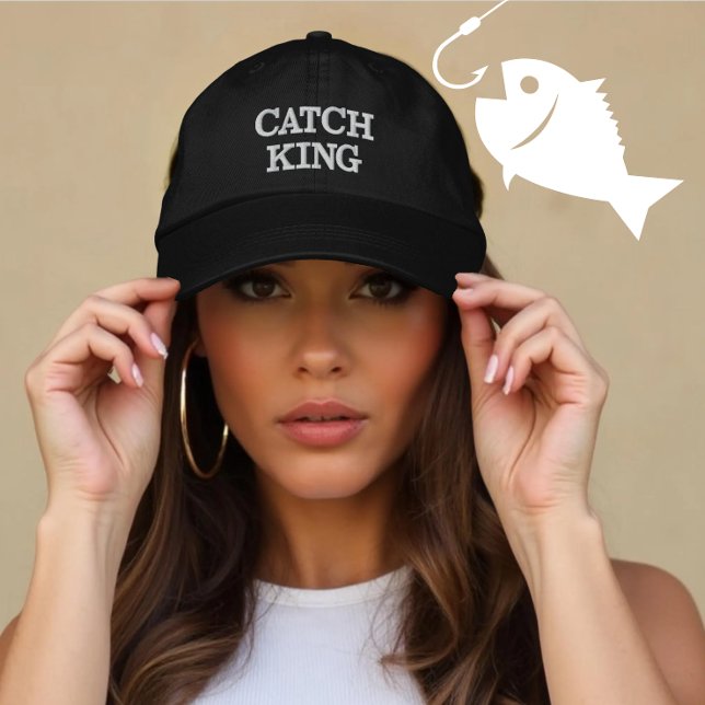 Personalized Fishing Catch King Gift for Players Embroidered Baseball Cap (Creator Uploaded)