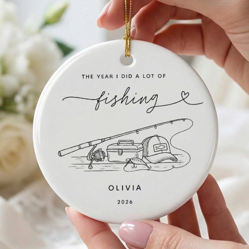Personalized Fishing Christmas Ornament