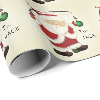 Personalized Fishing Christmas Wrapping Paper