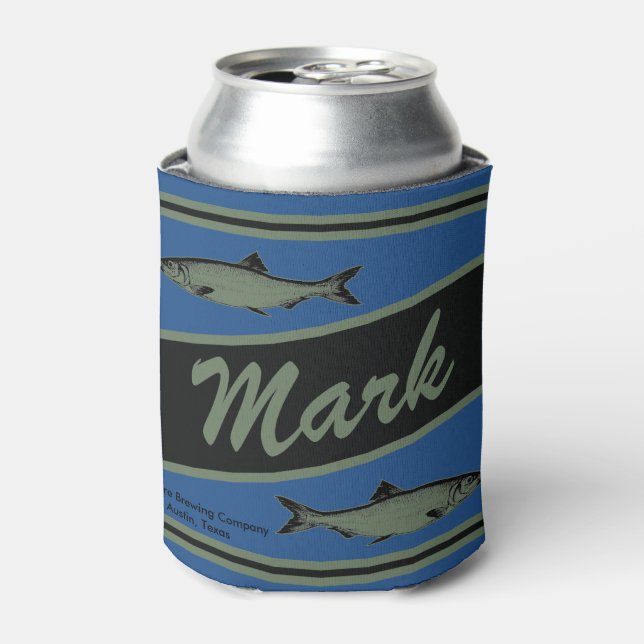 Personalized Fishing Design Beverage Cooler (Can Front)