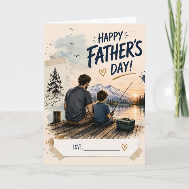 Personalized Fishing Father’s Day Card Gift (Front)