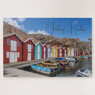 Personalized Fishing Harbor, scenic Jigsaw Puzzle