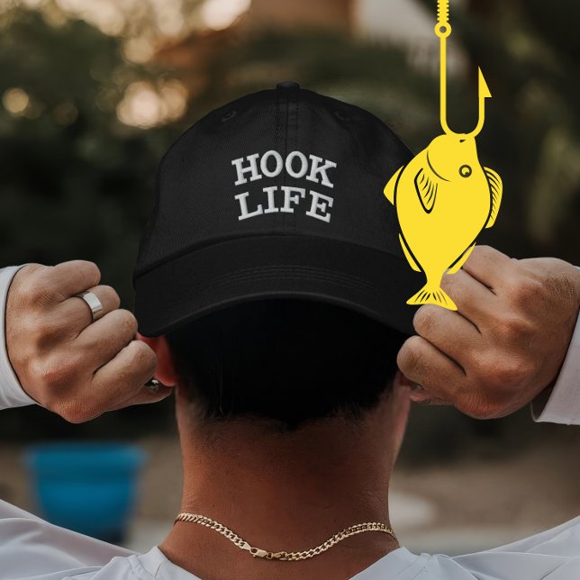Personalized Fishing Hook Life Gift for Players Embroidered Baseball Cap (Creator Uploaded)