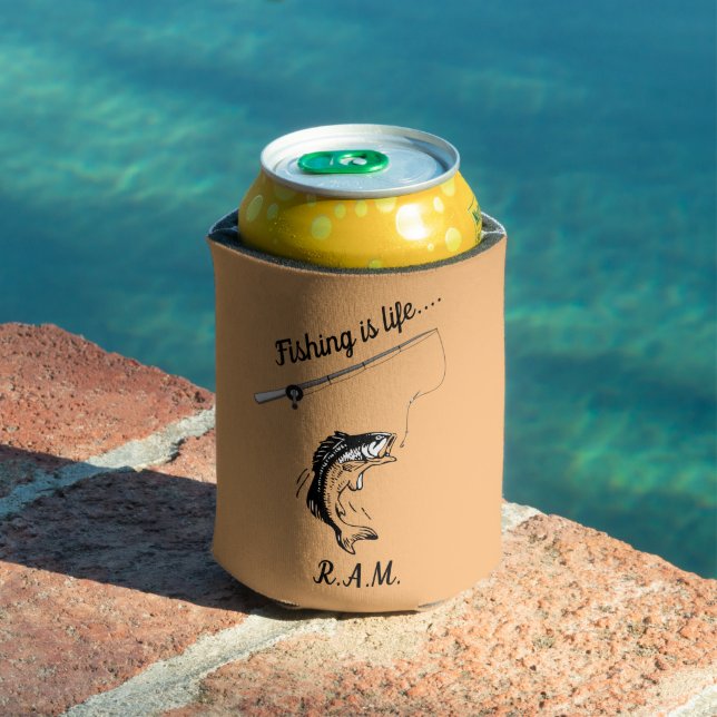 Personalized Fishing Is Life Fish Rod and Reel Can Cooler (In Situ Pool)