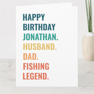 Personalized Fishing Legend Dad Birthday Card