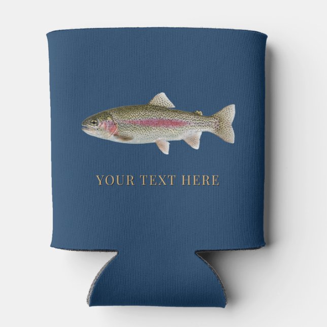Personalized Fishing Lover  – Trout Fishing Design Can Cooler (Back)