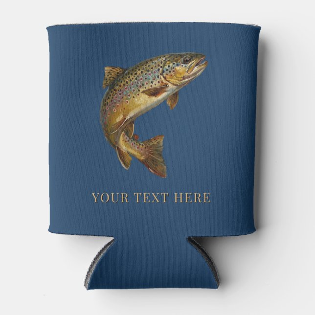 Personalized Fishing Lover  – Trout Fishing Design Can Cooler (Front)