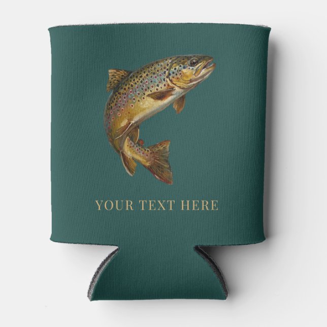 Personalized Fishing Lover  – Trout Fishing Design Can Cooler (Front)