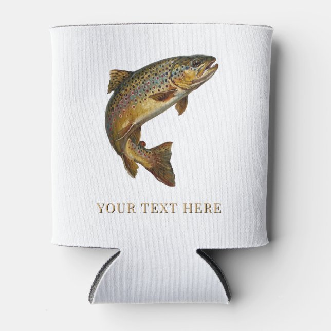 Personalized Fishing Lover  – Trout Fishing Design Can Cooler (Front)