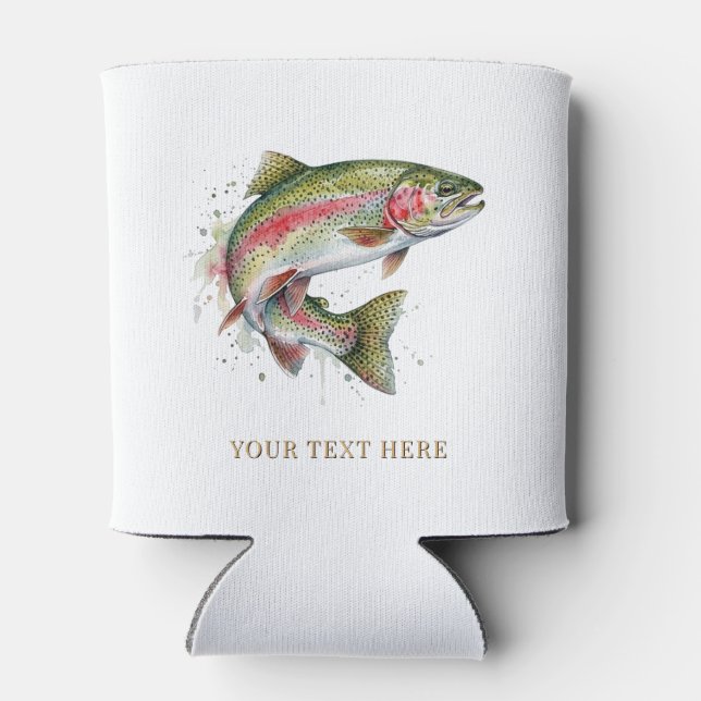 Personalized Fishing Lover  – Trout Fishing Design Can Cooler (Back)