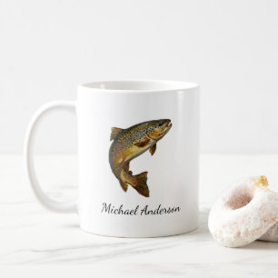 Personalized Fishing Lover – Trout Fishing Design Coffee Mug