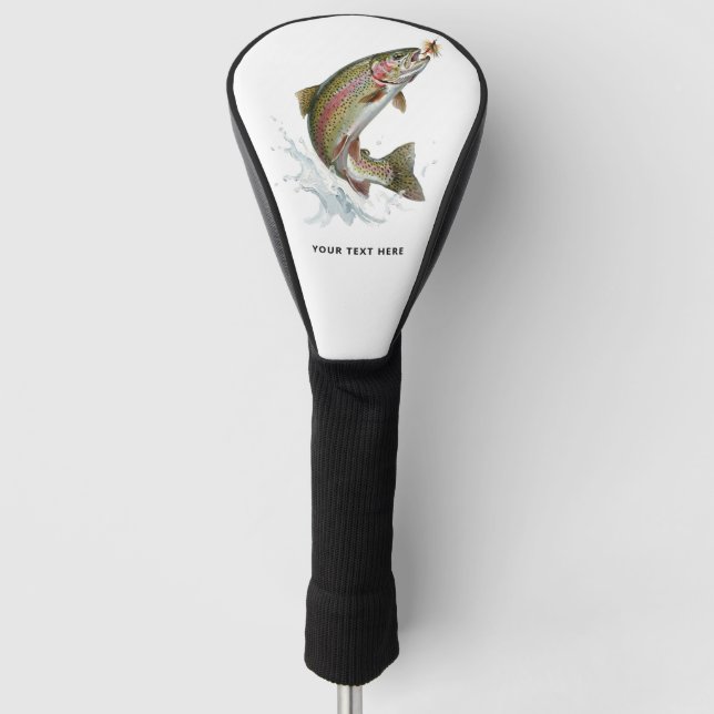 Personalized Fishing Lover  – Trout Fishing Design Golf Head Cover (Front)