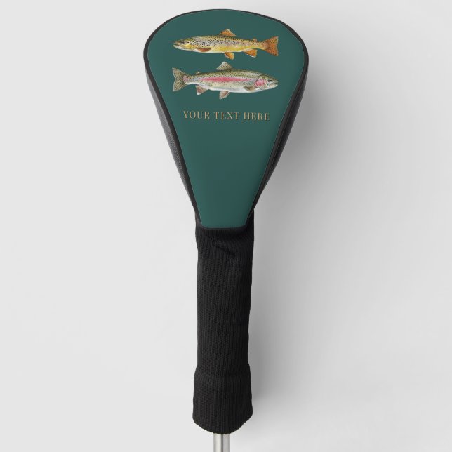 Personalized Fishing Lover  – Trout Fishing Design Golf Head Cover (Front)